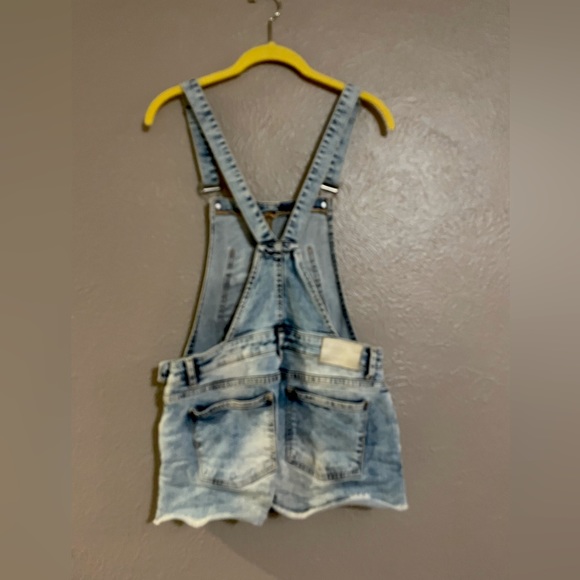 ZARA Trafaluc Denim Makers Overall Shorts Size Small - Picture 6 of 9